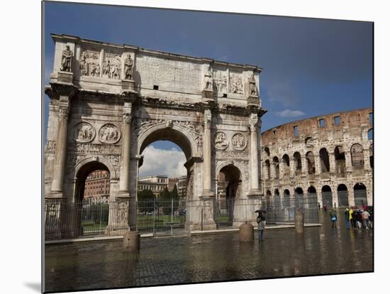 The Arch of Constantine With the Colosseum in the Background, Rome, Lazio, Italy-Carlo Morucchio-Mounted Photographic Print