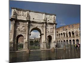 The Arch of Constantine With the Colosseum in the Background, Rome, Lazio, Italy-Carlo Morucchio-Mounted Photographic Print