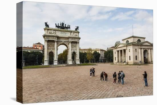 The Arch of Peace (Arco Della Pace), Sempione Park, Milan, Lombardy, Italy, Europe-Yadid Levy-Stretched Canvas