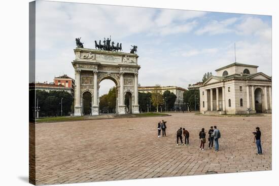 The Arch of Peace (Arco Della Pace), Sempione Park, Milan, Lombardy, Italy, Europe-Yadid Levy-Stretched Canvas