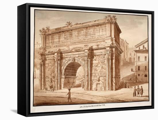 The Arch of Septimius Severus in the Year 1788, 1833-Agostino Tofanelli-Framed Stretched Canvas