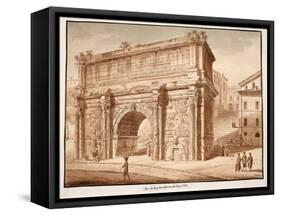 The Arch of Septimius Severus in the Year 1788, 1833-Agostino Tofanelli-Framed Stretched Canvas