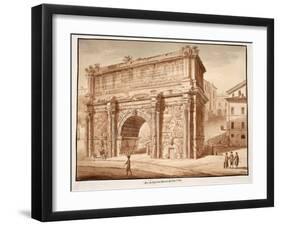 The Arch of Septimius Severus in the Year 1788, 1833-Agostino Tofanelli-Framed Giclee Print