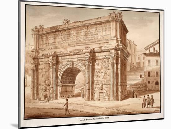 The Arch of Septimius Severus in the Year 1788, 1833-Agostino Tofanelli-Mounted Giclee Print
