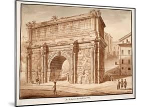 The Arch of Septimius Severus in the Year 1788, 1833-Agostino Tofanelli-Mounted Giclee Print