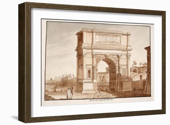 The Arch of Titus, Restored by Pius Vii, 1833-Agostino Tofanelli-Framed Giclee Print