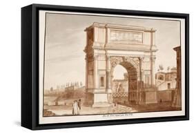 The Arch of Titus, Restored by Pius Vii, 1833-Agostino Tofanelli-Framed Stretched Canvas