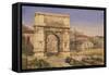 The Arch of Titus, Rome (W/C on Paper)-William Wyld-Framed Stretched Canvas