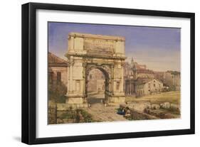 The Arch of Titus, Rome (W/C on Paper)-William Wyld-Framed Giclee Print