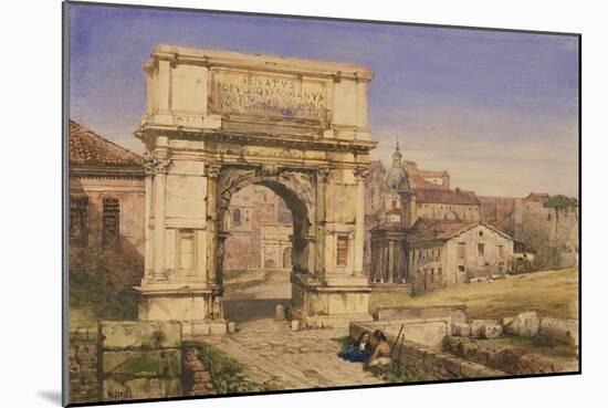 The Arch of Titus, Rome (W/C on Paper)-William Wyld-Mounted Giclee Print