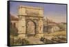 The Arch of Titus, Rome (W/C on Paper)-William Wyld-Framed Stretched Canvas
