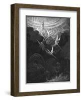 The Archangel Michael and His Angels Fighting the Dragon, 1865-1866-Gustave Doré-Framed Giclee Print