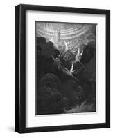 The Archangel Michael and His Angels Fighting the Dragon, 1865-1866-Gustave Doré-Framed Premium Giclee Print