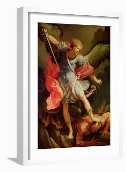 The Archangel Michael Defeating Satan-Guido Reni-Framed Giclee Print