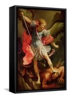 The Archangel Michael Defeating Satan-Guido Reni-Framed Stretched Canvas