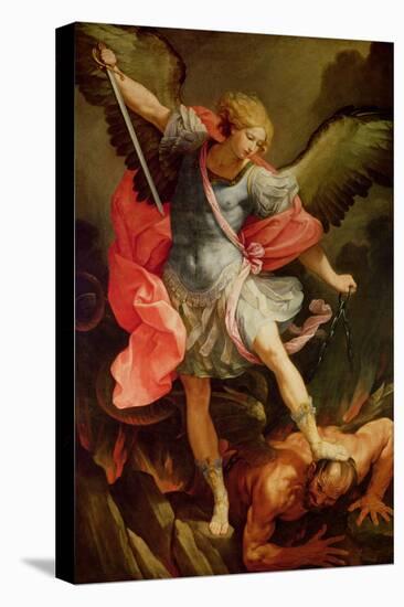 The Archangel Michael Defeating Satan-Guido Reni-Stretched Canvas