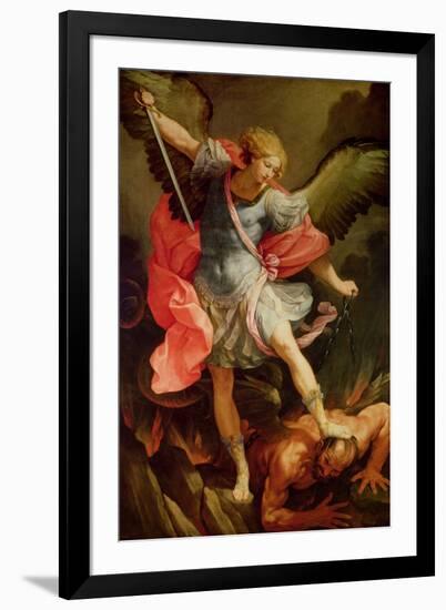 The Archangel Michael Defeating Satan-Guido Reni-Framed Premium Giclee Print