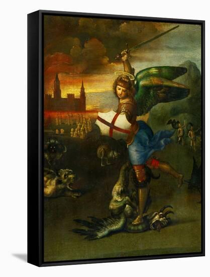 The Archangel Michael Slaying the Dragon-Raphael-Framed Stretched Canvas