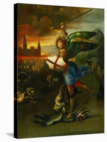 The Archangel Michael Slaying the Dragon-Raphael-Stretched Canvas