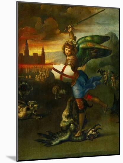 The Archangel Michael Slaying the Dragon-Raphael-Mounted Giclee Print