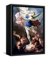 The Archangel Michael-Luca Giordano-Framed Stretched Canvas