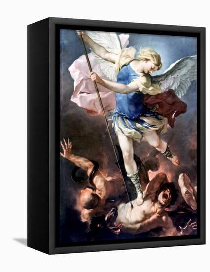 The Archangel Michael-Luca Giordano-Framed Stretched Canvas