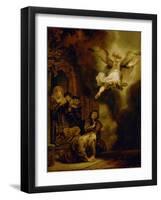 The Archangel Rapael Leaves the Family of Tobit, 1637-Rembrandt van Rijn-Framed Giclee Print