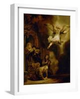 The Archangel Rapael Leaves the Family of Tobit, 1637-Rembrandt van Rijn-Framed Giclee Print