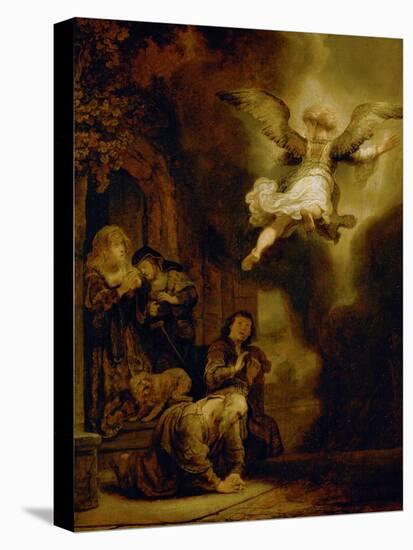The Archangel Rapael Leaves the Family of Tobit, 1637-Rembrandt van Rijn-Stretched Canvas