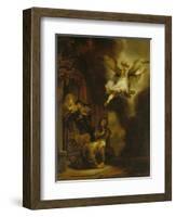 The Archangel Raphael Taking Leave of the Tobit Family, 1637-Rembrandt van Rijn-Framed Giclee Print