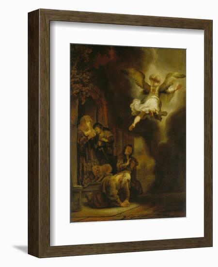 The Archangel Raphael Taking Leave of the Tobit Family, 1637-Rembrandt van Rijn-Framed Giclee Print