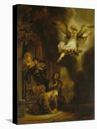 The Archangel Raphael Taking Leave of the Tobit Family, 1637-Rembrandt van Rijn-Stretched Canvas