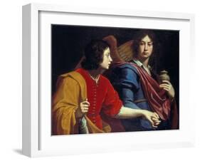 The Archangel Raphael with Tobias, 1740s-Lorenzo Lippi-Framed Giclee Print