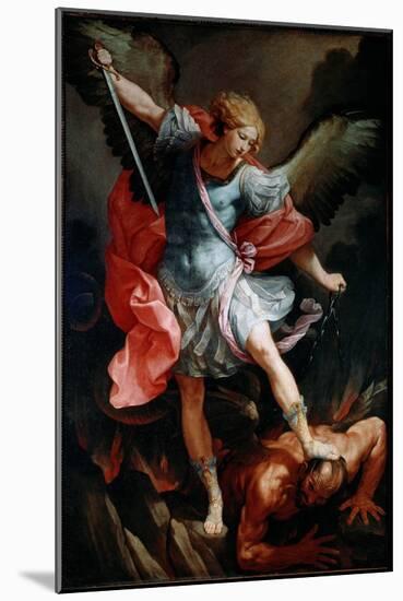 The Archangel Saint Michael Crush the Head of the Demon Silk Painting by Guido Reni Called the Guid-Guido Reni-Mounted Giclee Print
