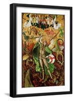 The Archangel Saint Michael in Combat with Lucifer, C.1490-1505 (Oil on Wood)-Hans the Elder Leu-Framed Giclee Print