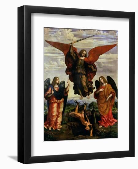 The Archangels Triumphing over Lucifer-Marco D'oggiono-Framed Giclee Print