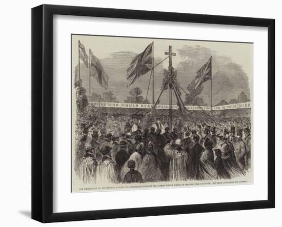 The Archbishop of Canterbury Laying the Foundation-Stone of the Surrey County School at Cranley-null-Framed Giclee Print