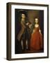 The Archbold Children: a Group Portrait of a Little Boy, Full Length Wearing a Beige Coat, Dark…-Philippe Mercier-Framed Giclee Print