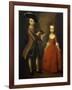 The Archbold Children: a Group Portrait of a Little Boy, Full Length Wearing a Beige Coat, Dark…-Philippe Mercier-Framed Giclee Print