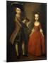 The Archbold Children: a Group Portrait of a Little Boy, Full Length Wearing a Beige Coat, Dark…-Philippe Mercier-Mounted Giclee Print