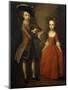 The Archbold Children: a Group Portrait of a Little Boy, Full Length Wearing a Beige Coat, Dark…-Philippe Mercier-Mounted Giclee Print