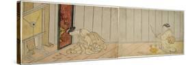 The Archery Gallery, 1765 (Colour Woodblock Print)-Suzuki Harunobu-Stretched Canvas