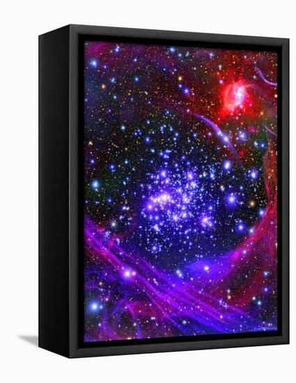 The Arches Star Cluster from Deep Inside the Hub of Our Milky Way Galaxy-Stocktrek Images-Framed Stretched Canvas