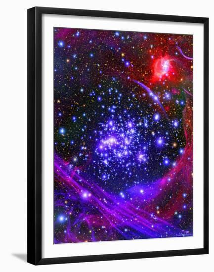 The Arches Star Cluster from Deep Inside the Hub of Our Milky Way Galaxy-Stocktrek Images-Framed Premium Photographic Print
