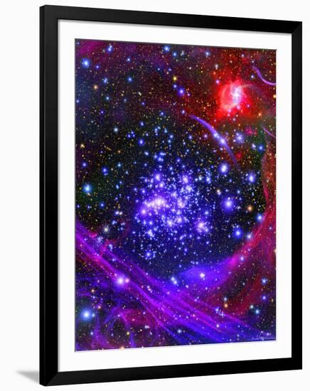 The Arches Star Cluster from Deep Inside the Hub of Our Milky Way Galaxy-Stocktrek Images-Framed Photographic Print