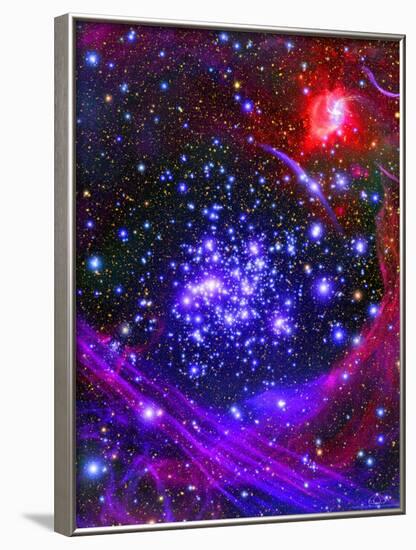 The Arches Star Cluster from Deep Inside the Hub of Our Milky Way Galaxy-Stocktrek Images-Framed Photographic Print