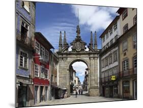 The Arco Da Porta Nova, Baroque Style City Gate, and Rua Diogo De Sousa, Braga, Minho, Portugal, Eu-Stuart Forster-Mounted Photographic Print