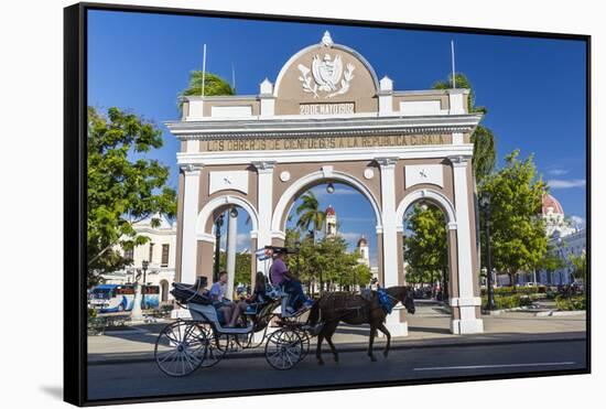 The Arco de Triunfo replica in Parque Jose Marti in the city of Cienfuegos, UNESCO World Heritage S-Michael Nolan-Framed Stretched Canvas