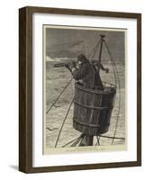 The Arctic Expedition, the Crow's Nest-Samuel Edmund Waller-Framed Giclee Print