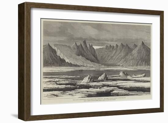 The Arctic Expeditions, South Strom-Fiord, Greenland, the Great Island Glacier in the Distance-null-Framed Giclee Print